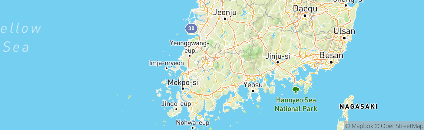 Mapa Južná Kórea