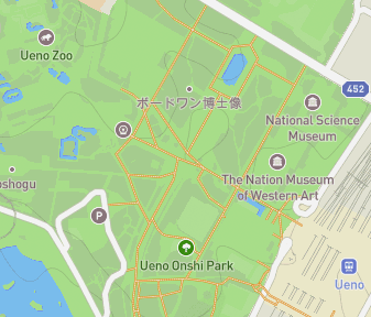Mapa lokality ZOO utečených zvierat Ueno