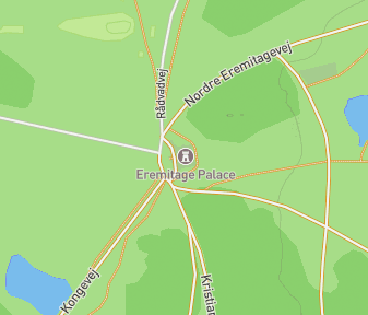 Mapa lokality Eremitageslottet (Lovecký zámoček Hermitage)