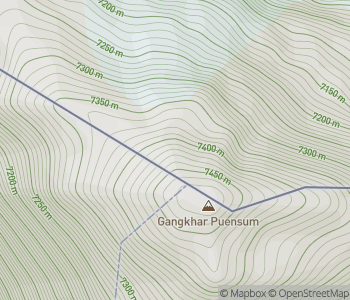Mapa lokality Gangkhar Puensum