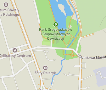 Mapa lokality Park s rozcestníkmi