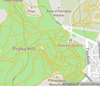 Mapa lokality Jaskyne na kopci Filopappou