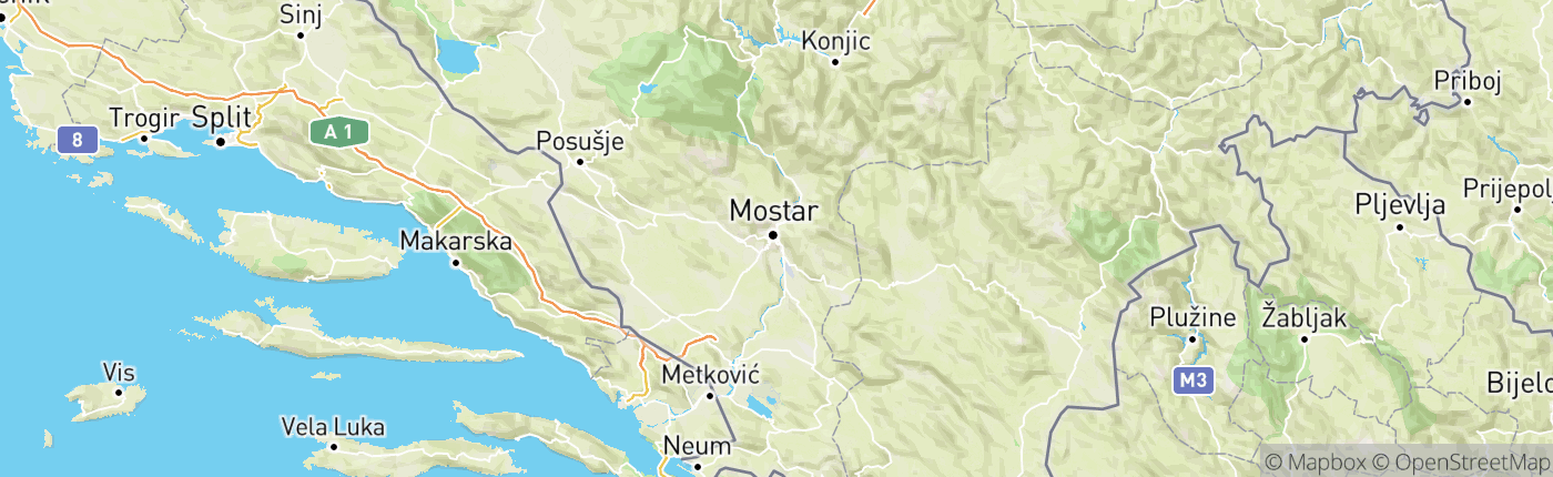 Mapa Bosna a Hercegovina