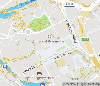 Mapa lokality Knižnica v Birmingham