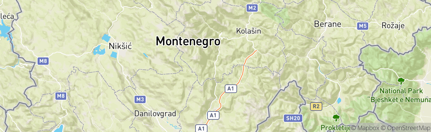 Mapa Čierna Hora