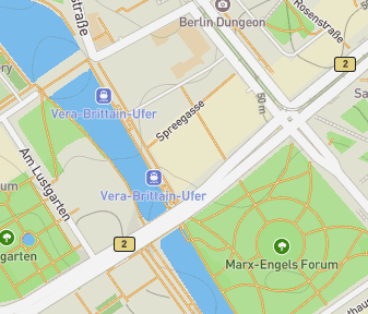 Mapa lokality AquaDom v hoteli Radisson Blu Berlin