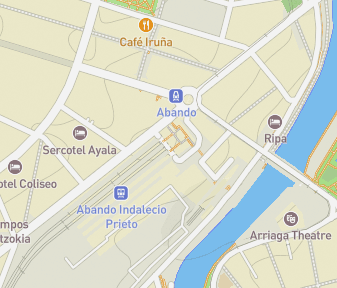 Mapa lokality Vitráž na stanici Bilbao Abando Indalecio Prieto