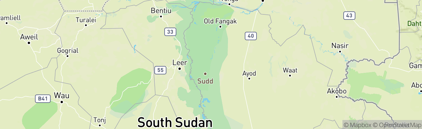 Mapa Južný Sudán