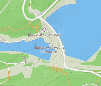 Mapa lokality Vodná nádrž Pilchowice