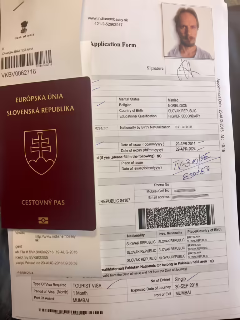 Žiadosť o indické víza