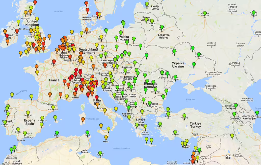 Mapa Numbeo