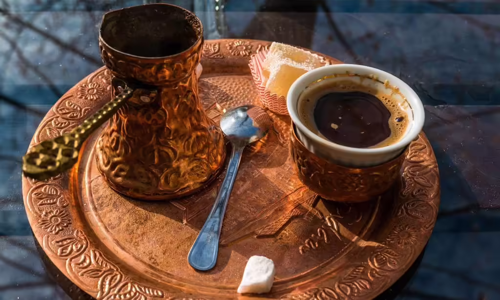 Rahat Lokum with coffee