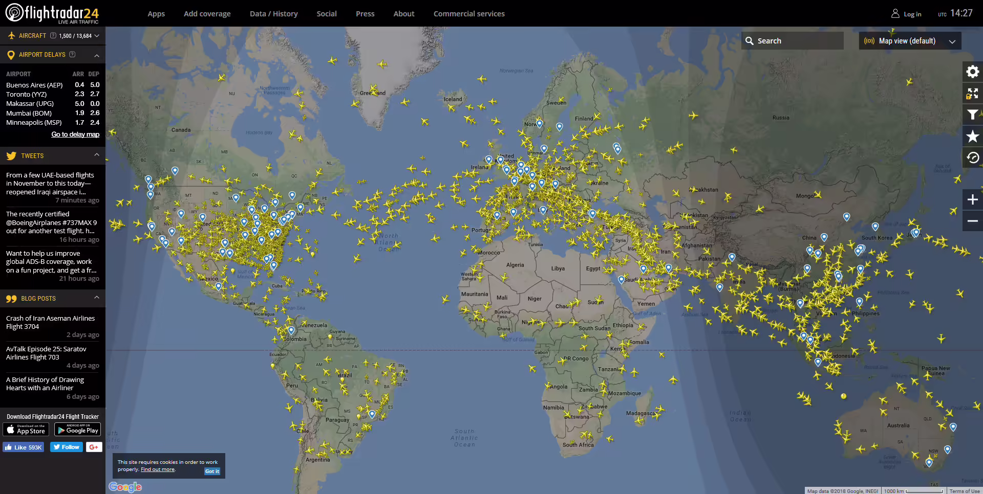 Screenshot Flightradar