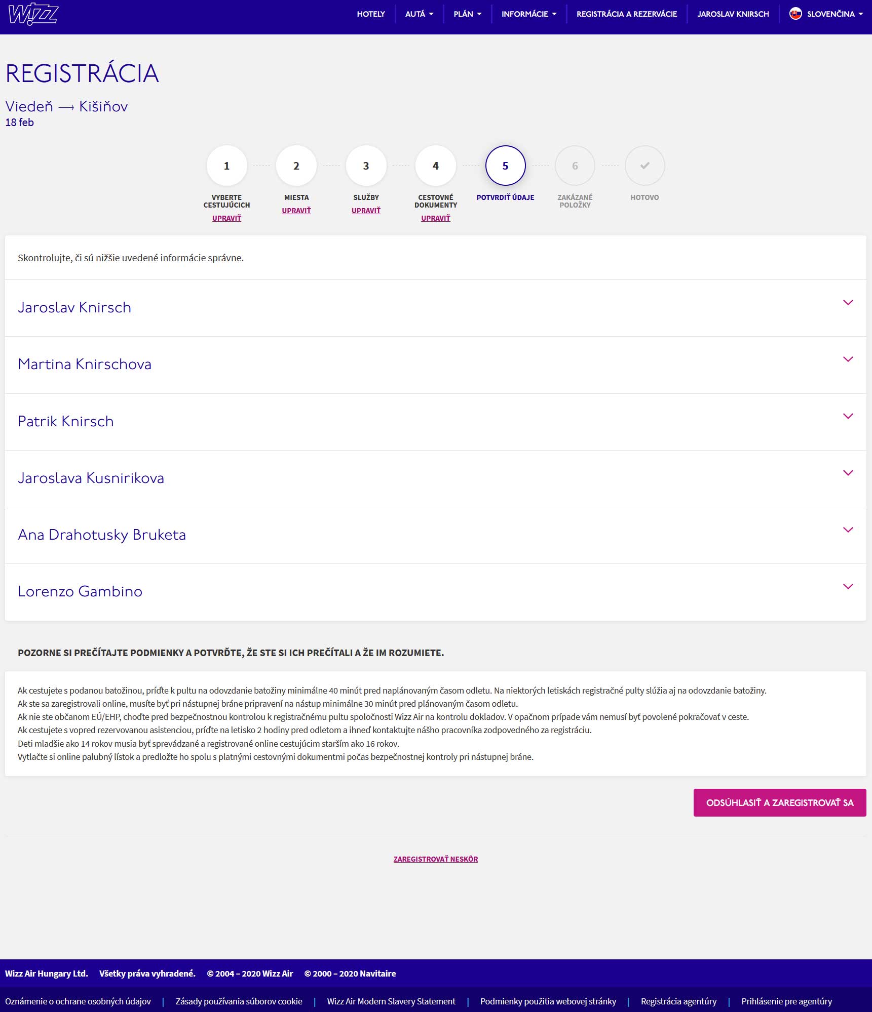 WizzAir online checkin