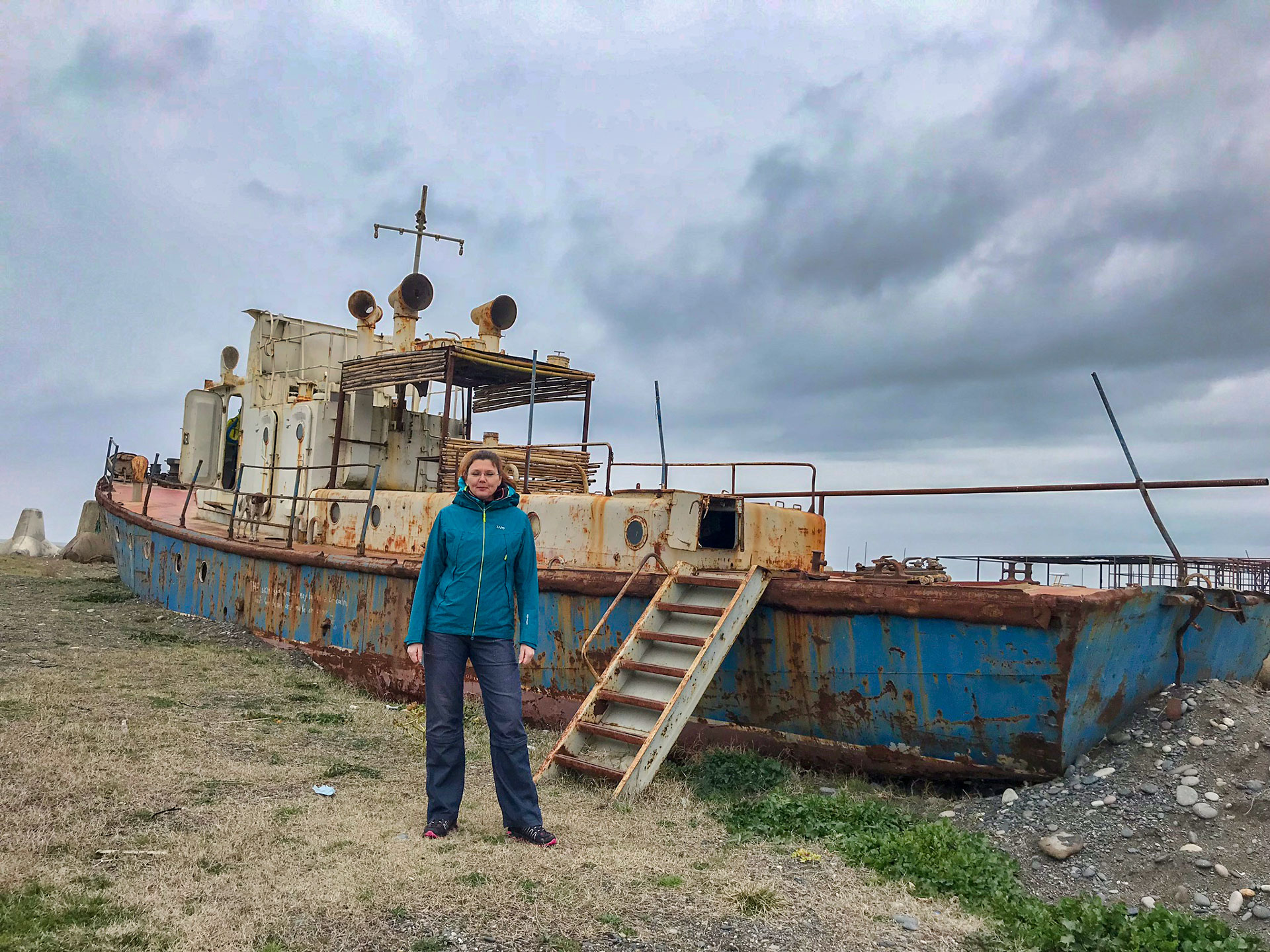 Old boat on the beach, Anaklia, Georgia