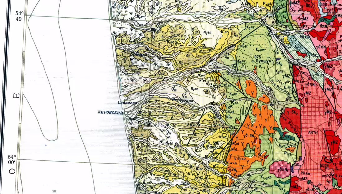 mapa Kamčatky 1985