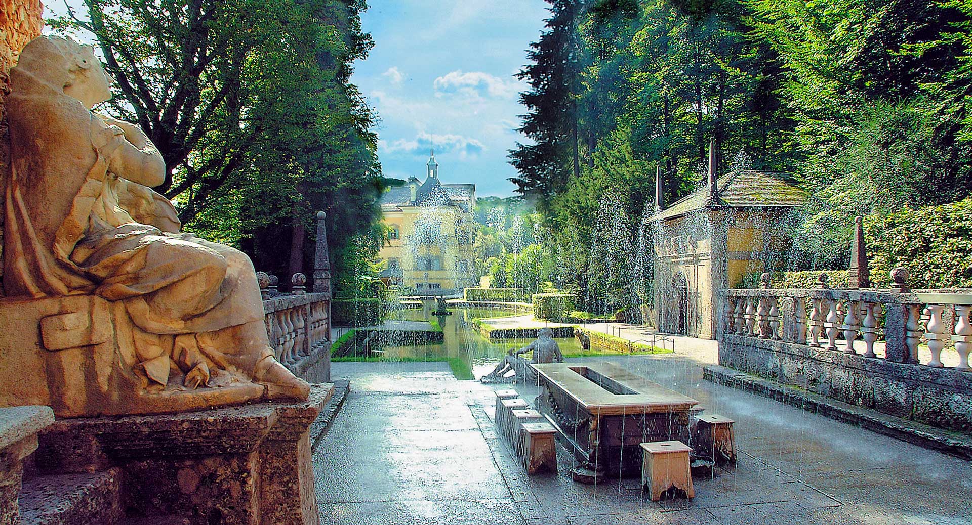 Vodné hrátky na zámku Hellbrunn