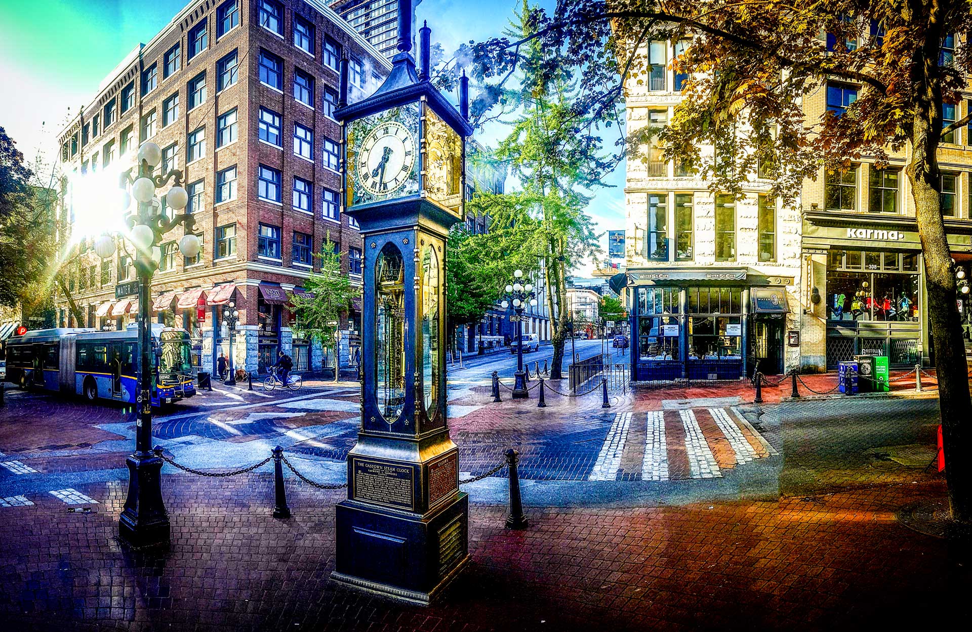 Parné hodiny v štvrti Gastown