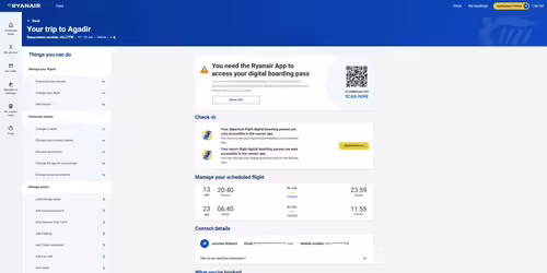 RyanAir online checkin