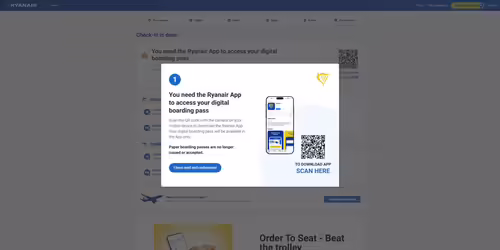 RyanAir online checkin