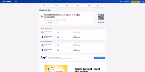 RyanAir online checkin