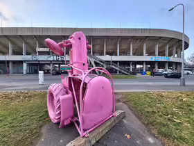 Ružový traktor
