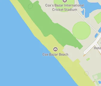 Mapa lokality Pláž Cox's Bazar