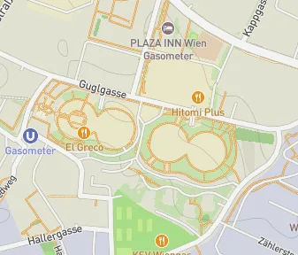Mapa lokality Mesto Gasometer