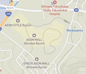 Mapa lokality Aeon Mall Okinawa Rycom Aquarium