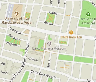 Mapa lokality Erotické umenie múzea Larco