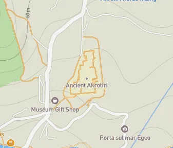 Mapa lokality Prehistorické mesto Akrotiri