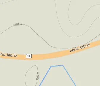 Mapa lokality Maľované hory Tabrizu