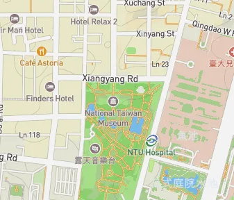 Mapa lokality Bronzové voly pred Národným taiwanským múzeom