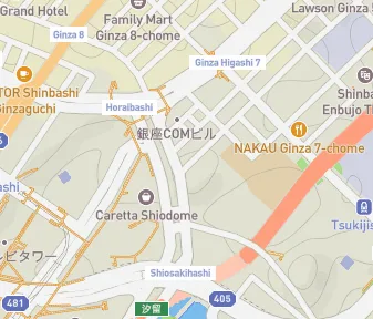 Mapa lokality Nakagin: Kapsulová veža