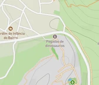 Mapa lokality Stopy dinosaurov v prírodnej pamiatke Serra de Aire