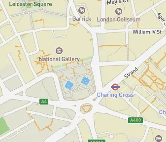 Mapa lokality Cisárske miery na Trafalgarskom námestí