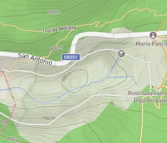 Mapa lokality Priehrada Vajont