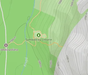 Mapa lokality Symbolický cintorín pri Popradskom plese