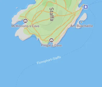 Mapa lokality Fingalova jaskyňa