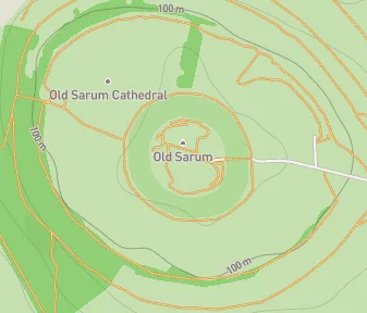 Mapa lokality Hrad Old Sarum