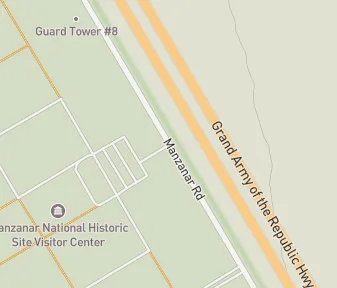 Mapa lokality Národné historické miesto Manzanar