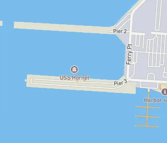 Mapa lokality Múzeum námorníctva, letectva a vesmíru USS Hornet