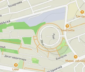 Mapa lokality Východná brána Belehradu