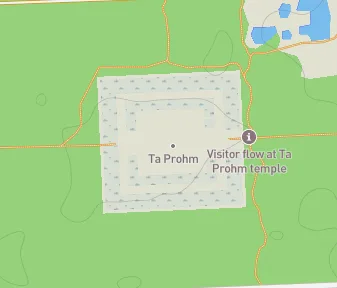 Mapa lokality Dinosaurus v chráme Ta Prohm